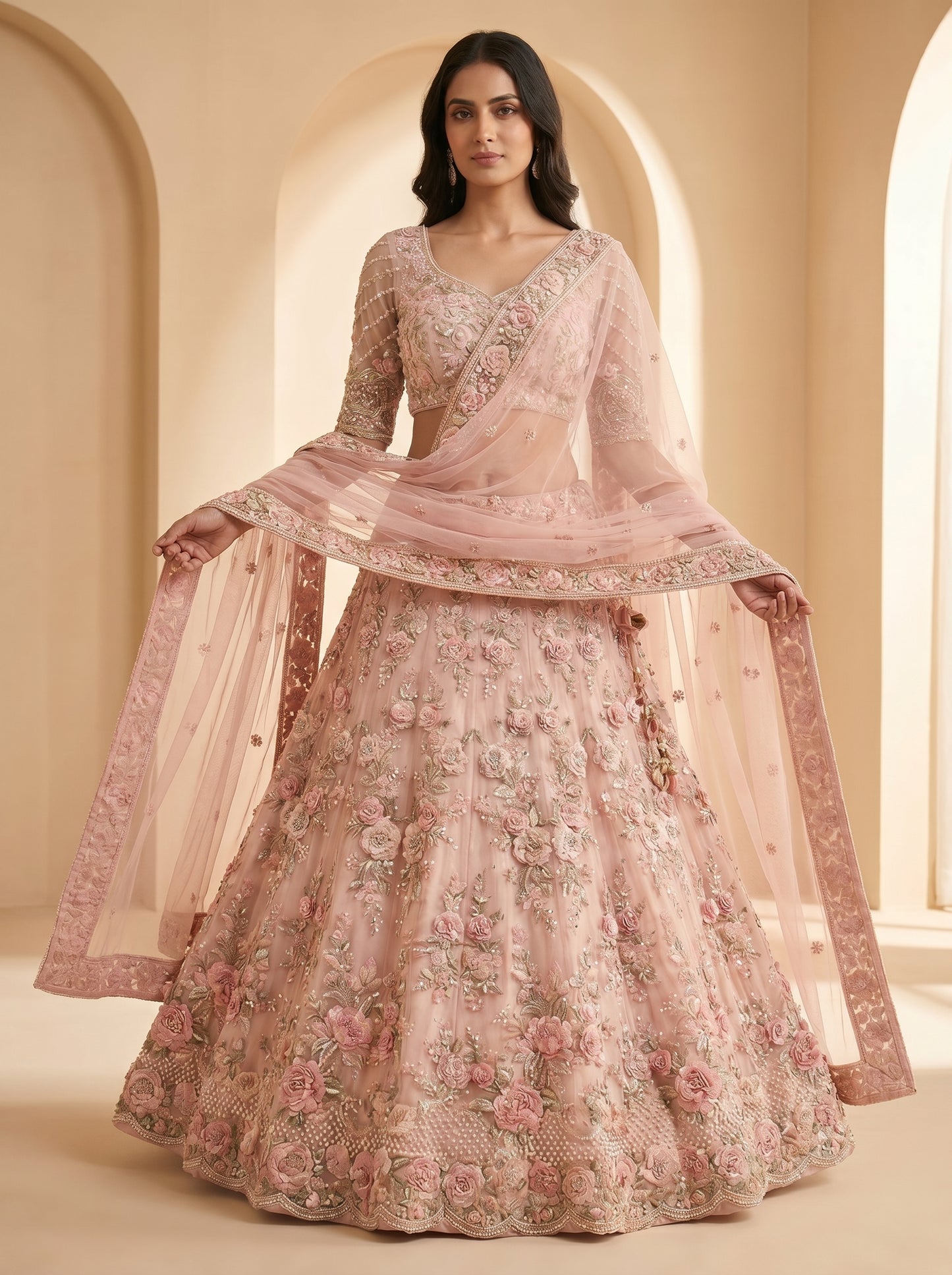 Ivory Zardozi Bridal Lehenga Choli
