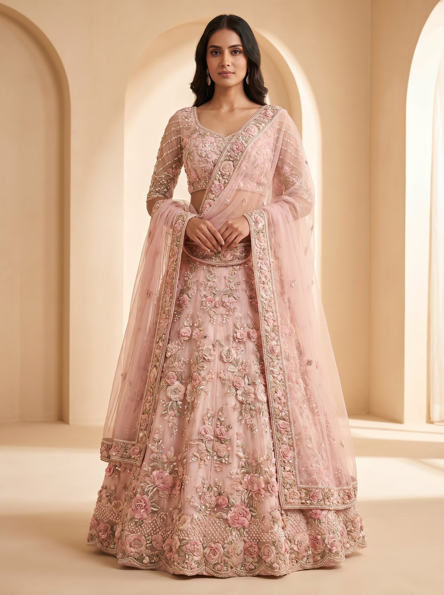Ivory Zardozi Bridal Lehenga Choli